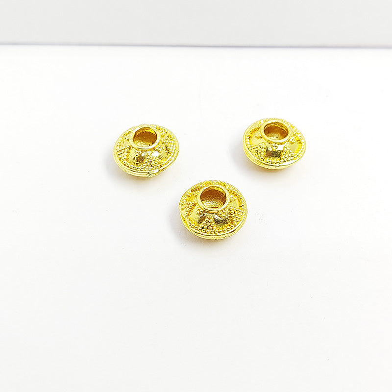 18K gold overlay granulated dome Bali spacer bead handcrafted in India for retail and DIY jewelry designs