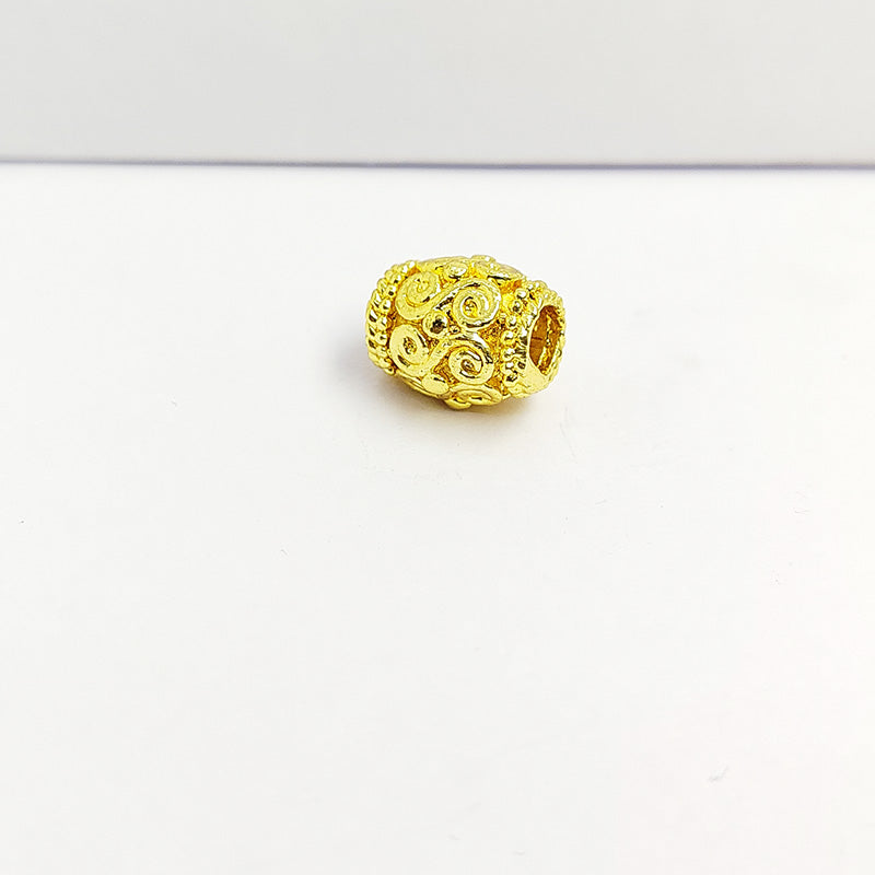 18K gold overlay scroll barrel Bali spacer bead handcrafted in India for retail and DIY jewelry designs