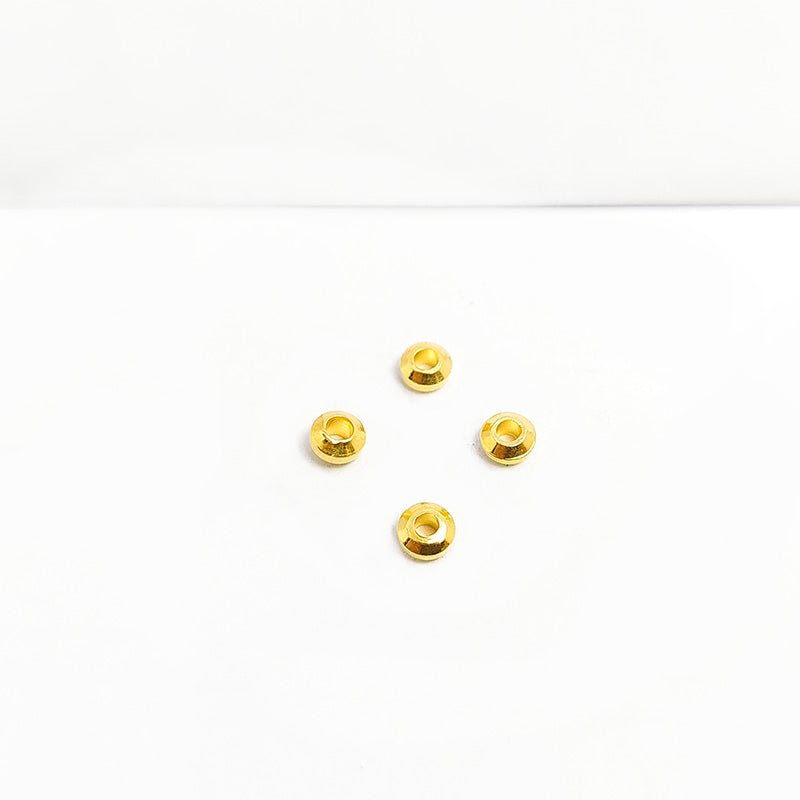18K Gold Overlay Over Copper minimal round jewelry accent with polished gold tone handcrafted in India