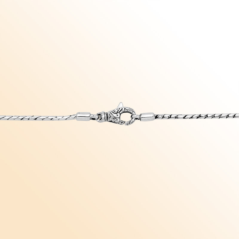Handcrafted Sterling Silver Bali Hand Crafted Twisted Rope Link Chain Necklace Lobster Clasp