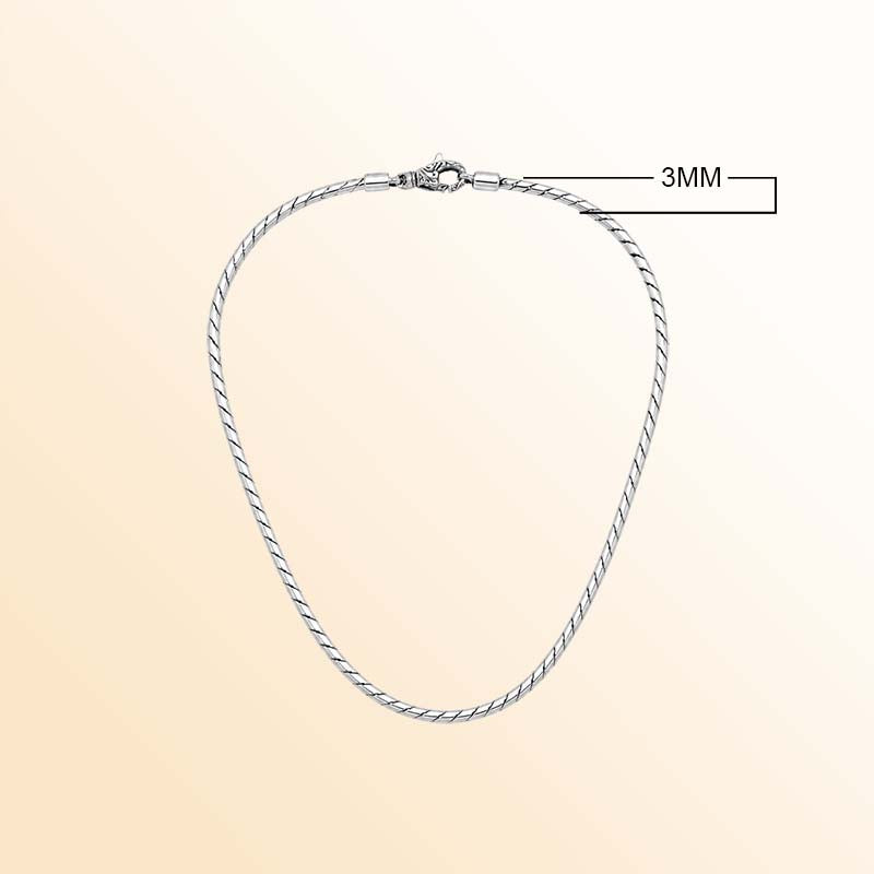 Handcrafted Sterling Silver Bali Hand Crafted Rope Link Chain Necklace Hook Clasp