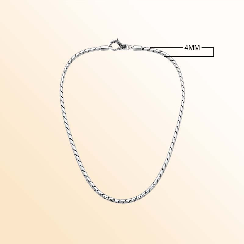 Handcrafted Sterling Silver Bali Hand Crafted Thick Rope Link Chain Necklace Hook Clasp