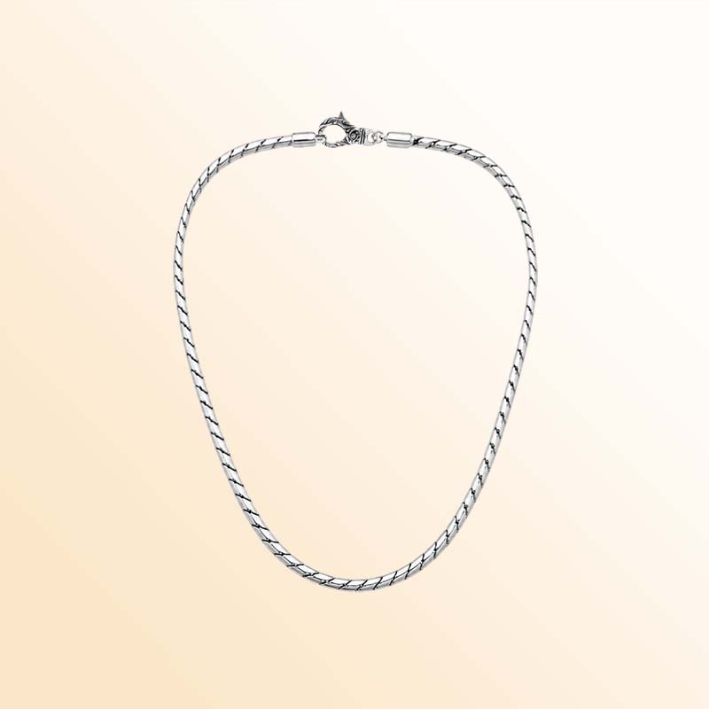 Handcrafted Sterling Silver Bali Hand Crafted Thick Rope Link Chain Necklace Hook Clasp