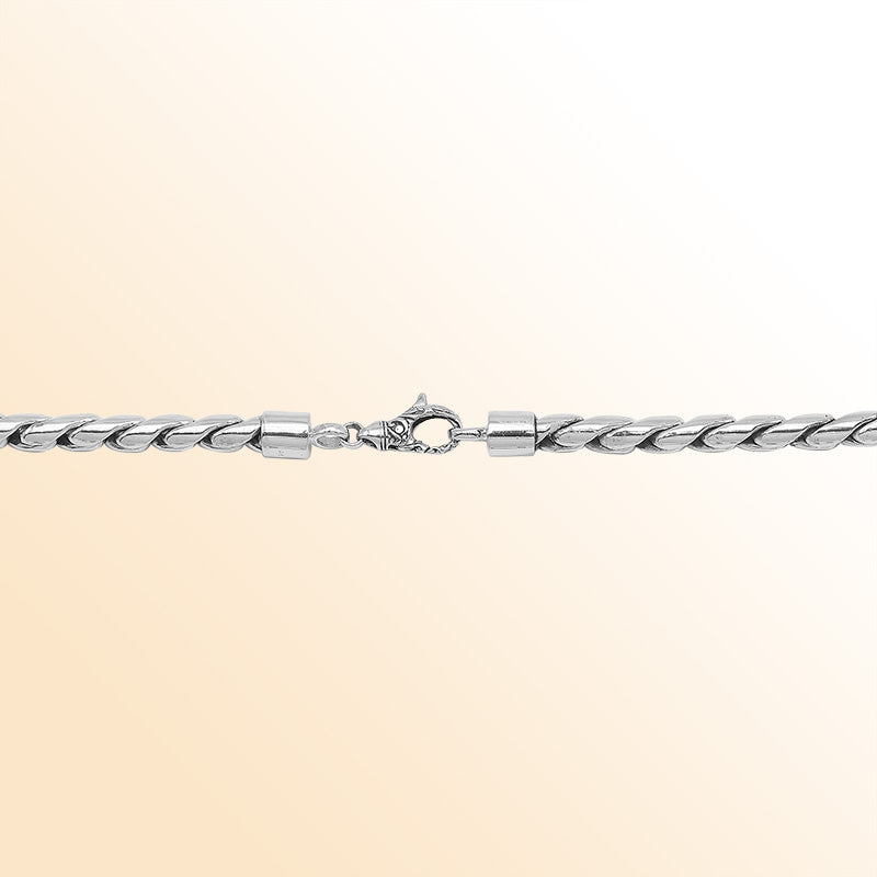 Handcrafted Sterling Silver Bali Necklace Chain With Reflective Links And Lobster Clasp.