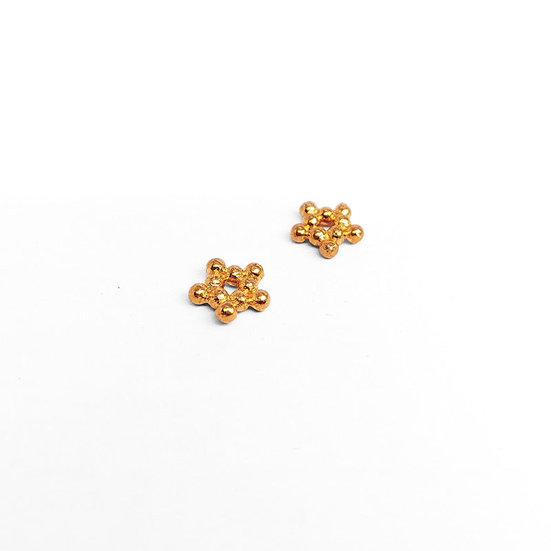 Decorative cluster spacer bead in rose gold overlay over copper handcrafted in India for retail jewelry designs