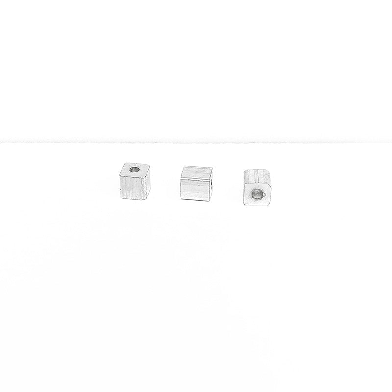 Silver Overlay Over Copper square bead handcrafted in India, polished metallic finish jewelry making component.