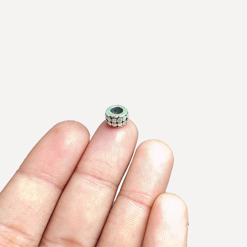 Silver Overlay Over Copper Handcrafted Spacer Beads With Oxidized Finish Made In India For Jewelry Making