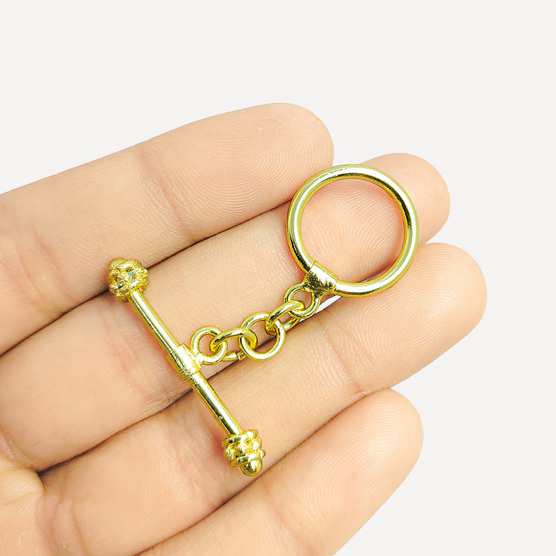 Handmade 18K Gold Overlay Decorative Bar Toggle Clasp with polished golden finish for necklaces and bracelets