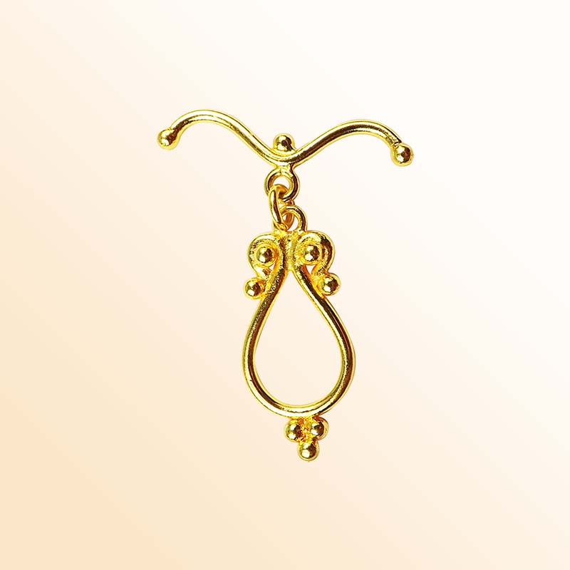 Handmade 18K Gold Overlay Decorative Teardrop Toggle Clasp with polished golden finish for bracelets and necklaces