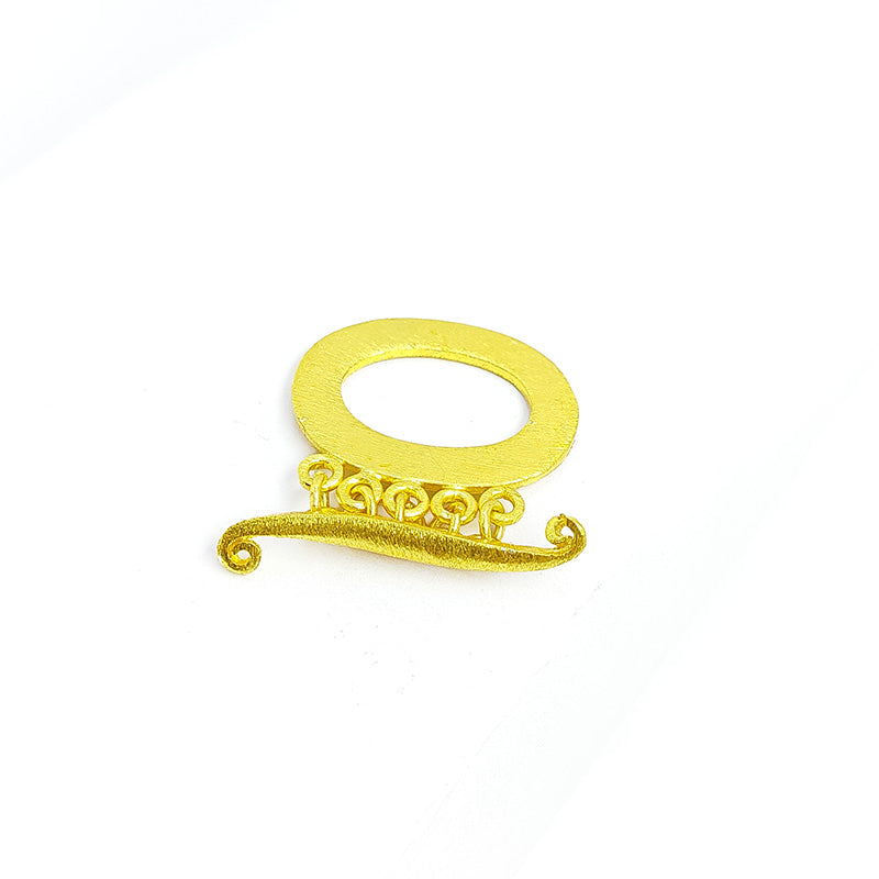 Handmade 18K Gold Overlay Toggle Clasp with textured oval loop for jewelry making