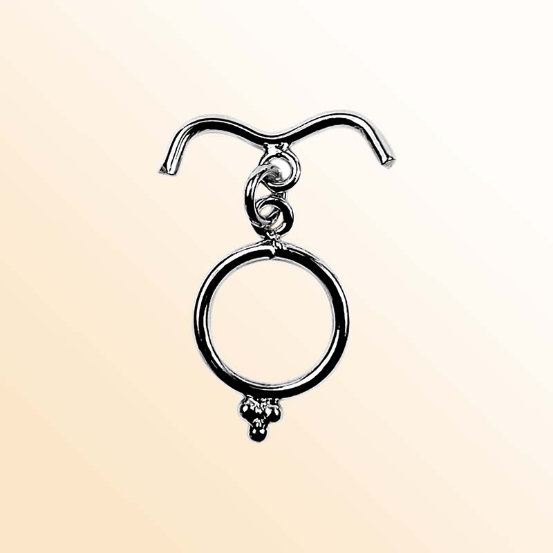 Handcrafted Black Rhodium Overlay toggle clasp from India with curved bar and circular ring design for bracelets and necklaces.