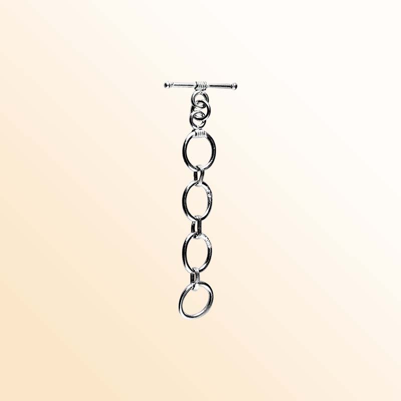 Handcrafted Black Rhodium Overlay multi-ring toggle clasp jewelry piece, made in India.