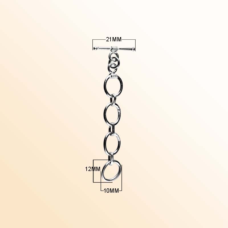 Handcrafted Black Rhodium Overlay multi-ring toggle clasp jewelry piece, made in India.