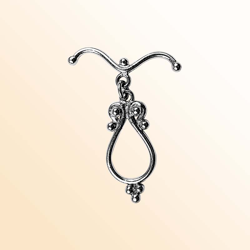 Handcrafted Black Rhodium Overlay infinity toggle clasp jewelry with ornate ball accents, made in India.
