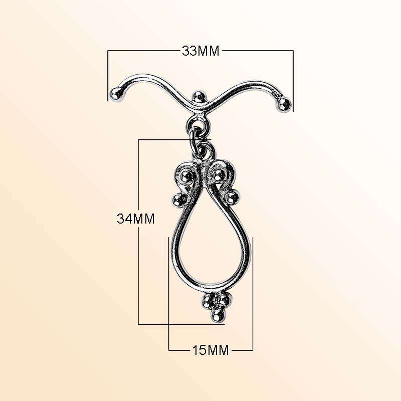 Handcrafted Black Rhodium Overlay infinity toggle clasp jewelry with ornate ball accents, made in India.