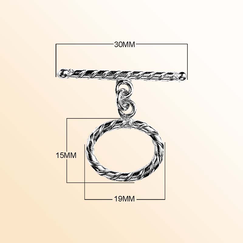 Handcrafted Black Rhodium Overlay twisted oval toggle clasp jewelry, made in India.