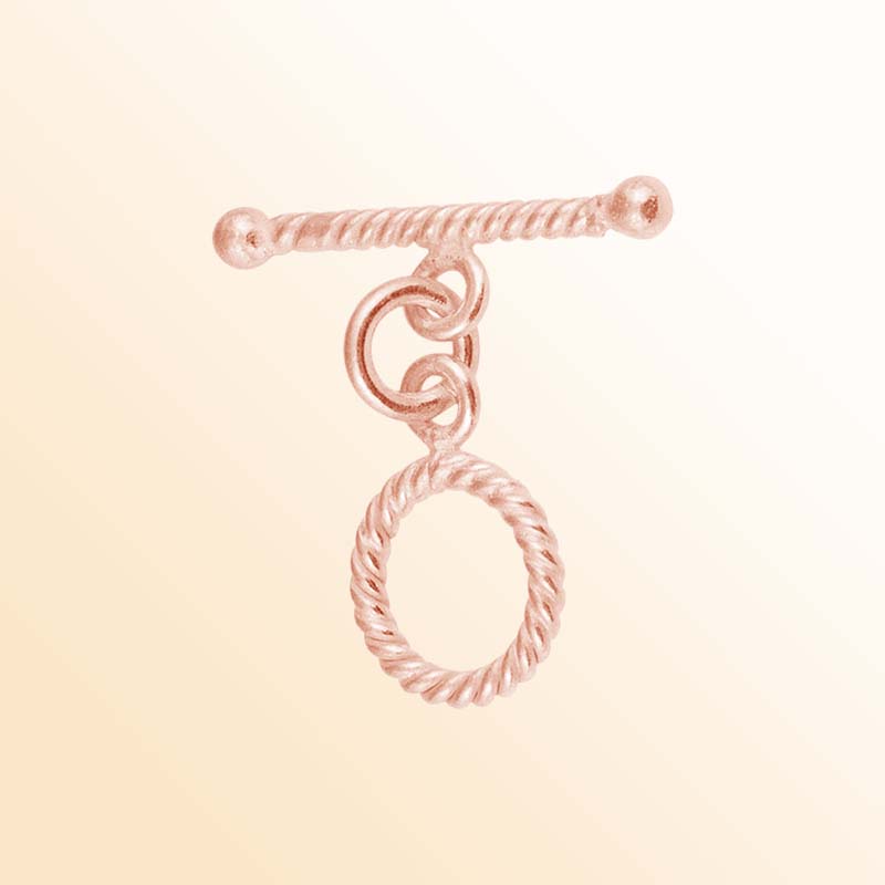 Handcrafted Rose Gold Overlay Toggle Clasp from India with rope design