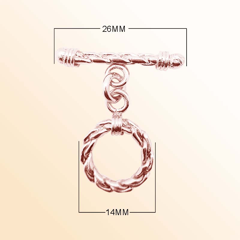  Rose Gold Overlay Layered Pattern Toggle Beads 