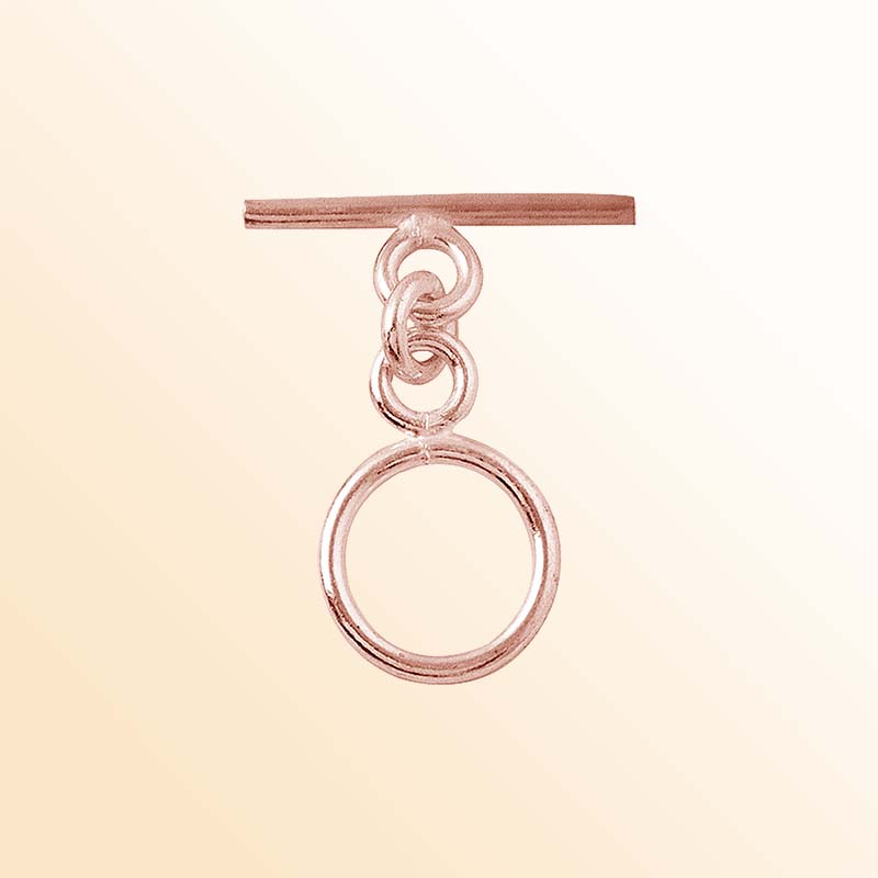 Handcrafted Rose Gold Overlay Toggle Clasp from India with polished minimalist circular design