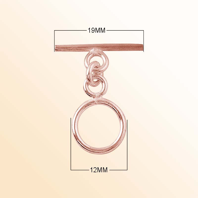 Handcrafted Rose Gold Overlay Toggle Clasp from India with polished minimalist circular design