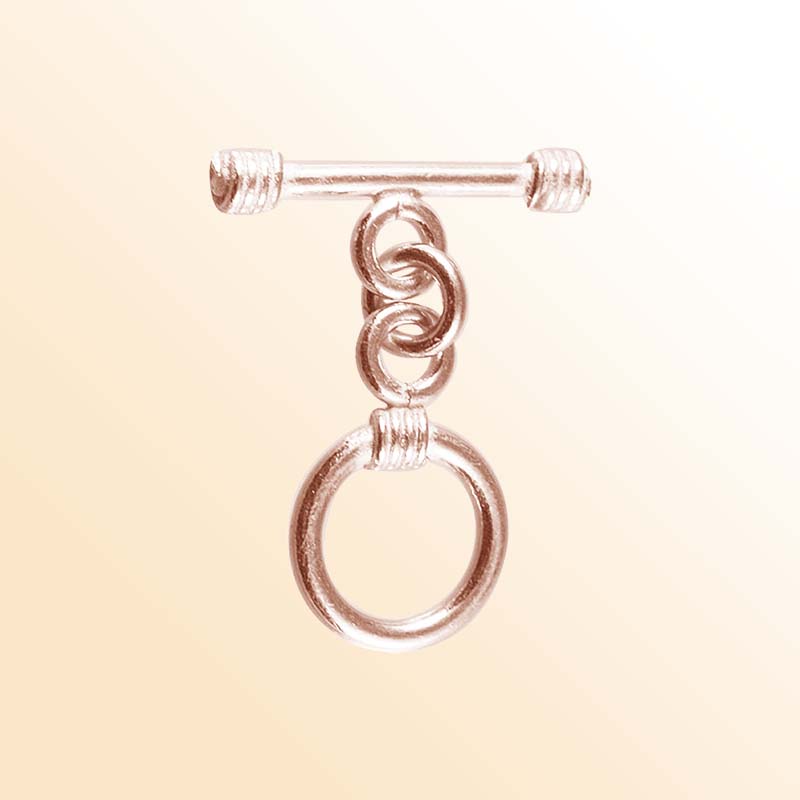 Handcrafted Rose Gold Overlay Toggle Clasp from India with chain-linked round design