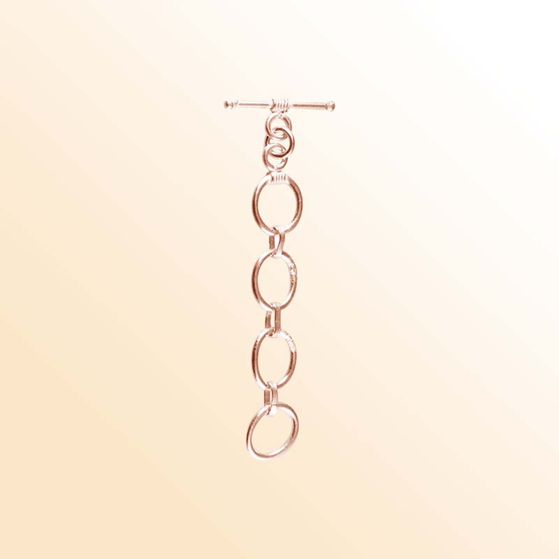 Rose Gold Overlay Toggle Clasp handcrafted in India, elegant connector for jewelry designs.