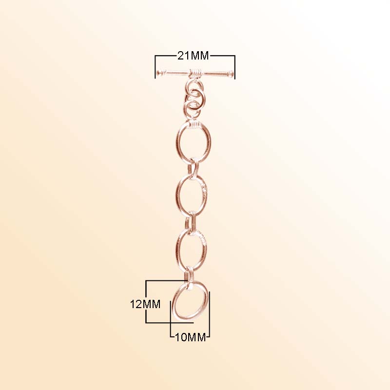 Rose Gold Overlay Toggle Clasp handcrafted in India, elegant connector for jewelry designs.