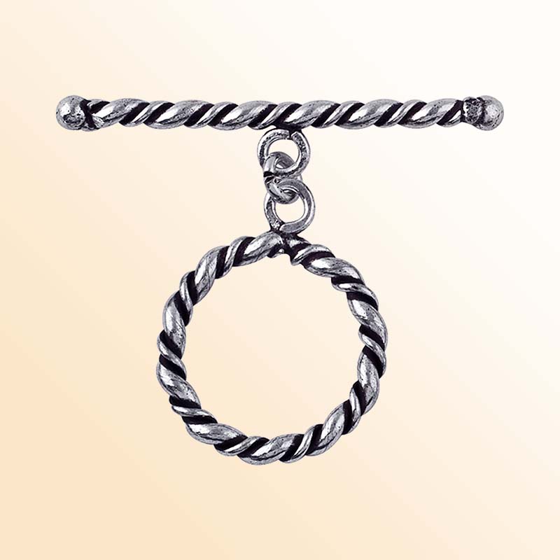 Silver Overlay Simple Round Ring & Bar Roll By Twisted Wire Toggle 21MM Ring Size Beads Bali Designs Inc 