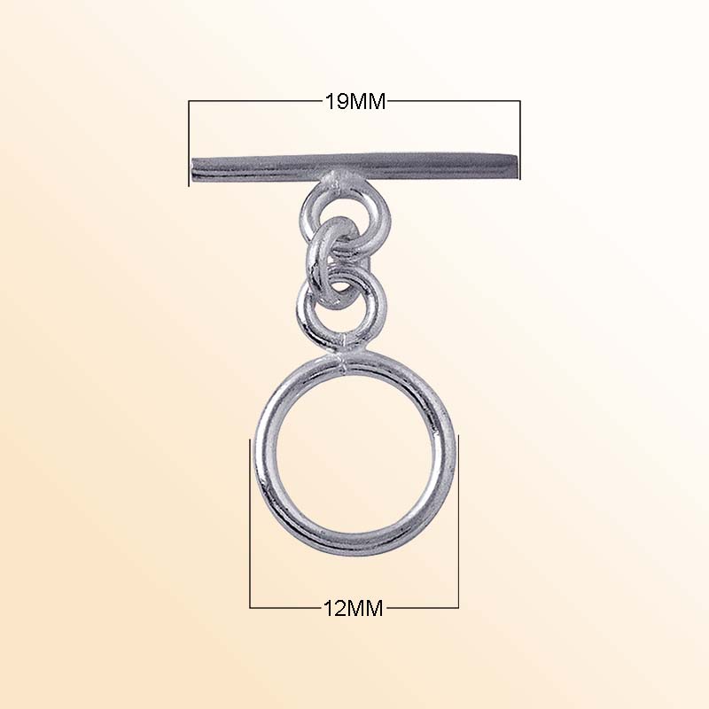 Handcrafted Silver Overlay smooth round toggle clasp – classic jewelry connector for bracelets and necklaces.