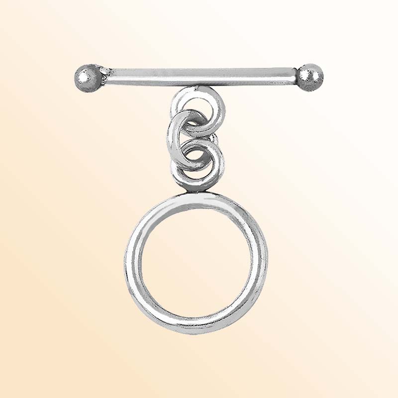 Handcrafted  Silver Overlay round toggle clasp with bar – elegant jewelry connector for bracelets and necklaces.