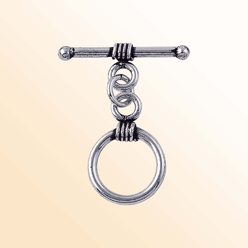 Handcrafted Silver Overlay wire-wrapped toggle clasp – artisan jewelry connector for bracelets and necklaces.