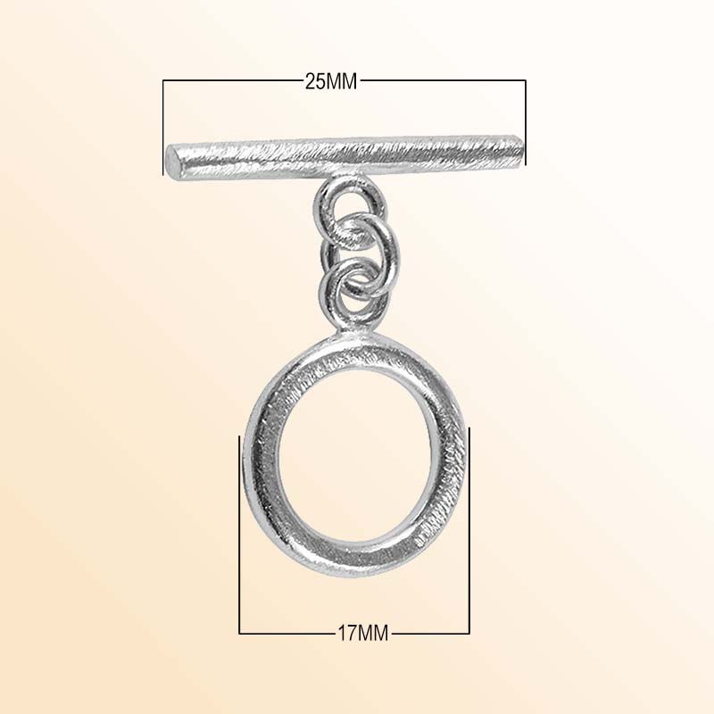 Polished Silver Overlay toggle clasp handcrafted in India, elegant jewelry closure for bracelets and necklaces.