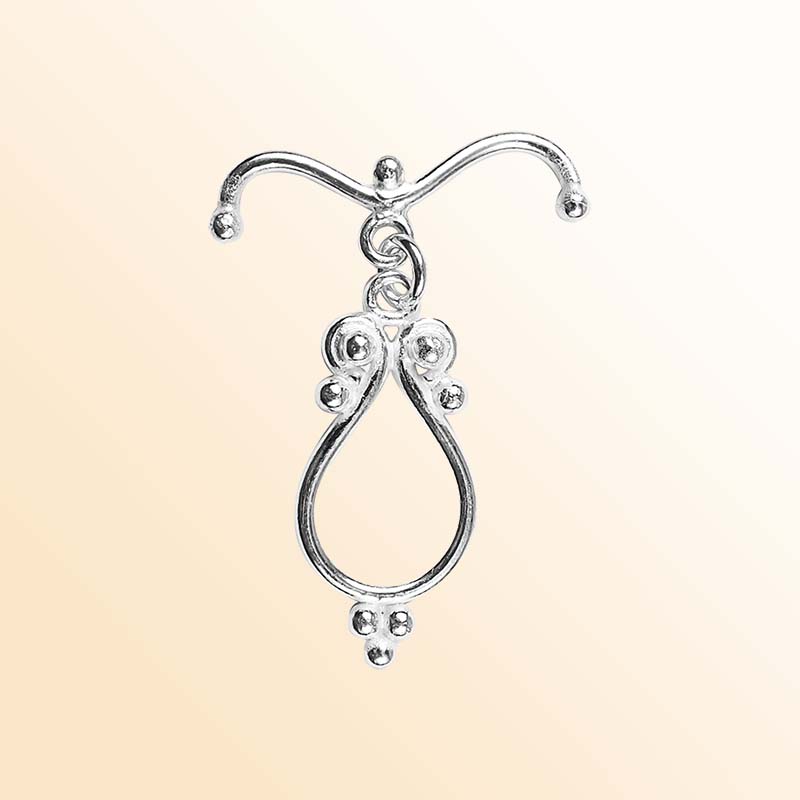 Elegant Silver Overlay toggle clasp with swirl-accented teardrop design, perfect for necklaces and bracelets, handcrafted in India.