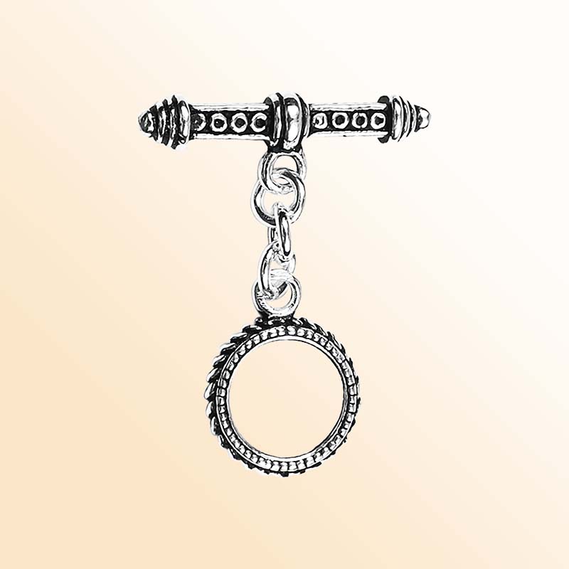 Silver Overlay Beautiful Amazing Disigns Toggle 14MM Round Ring Beads Bali Designs Inc 