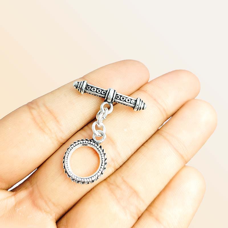 Silver Overlay Beautiful Amazing Disigns Toggle 14MM Round Ring Beads Bali Designs Inc 