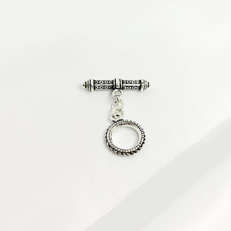 Silver Overlay Beautiful Amazing Disigns Toggle 14MM Round Ring Beads Bali Designs Inc 