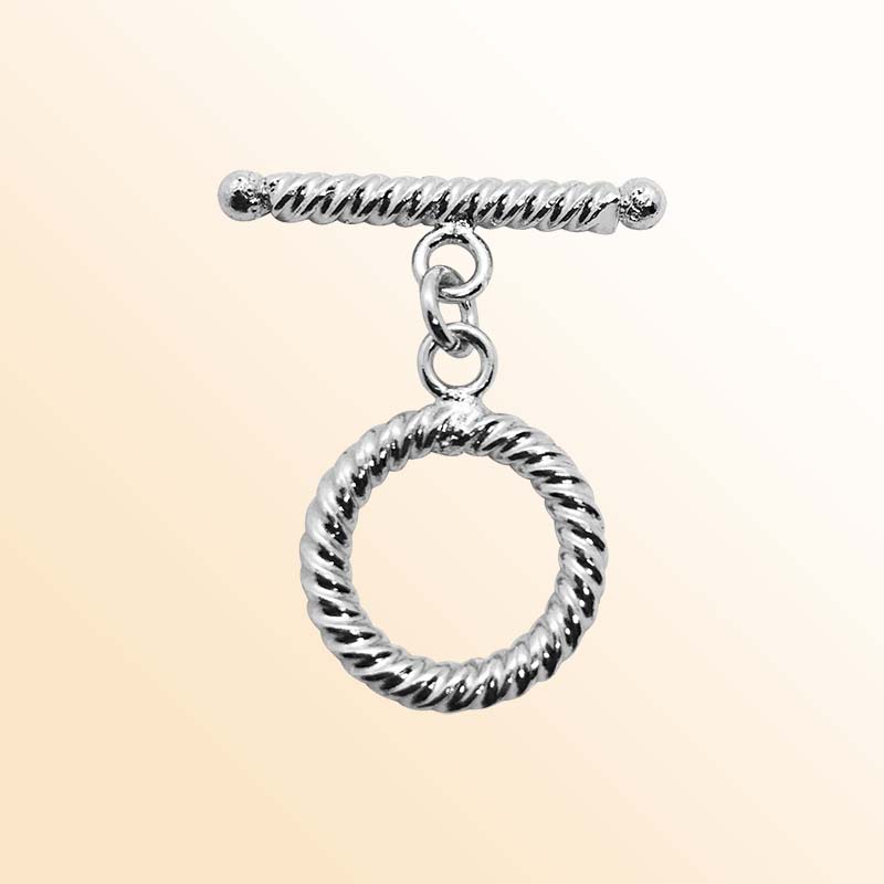 Handmade Silver Overlay rope toggle clasp for necklaces and bracelets, crafted in India