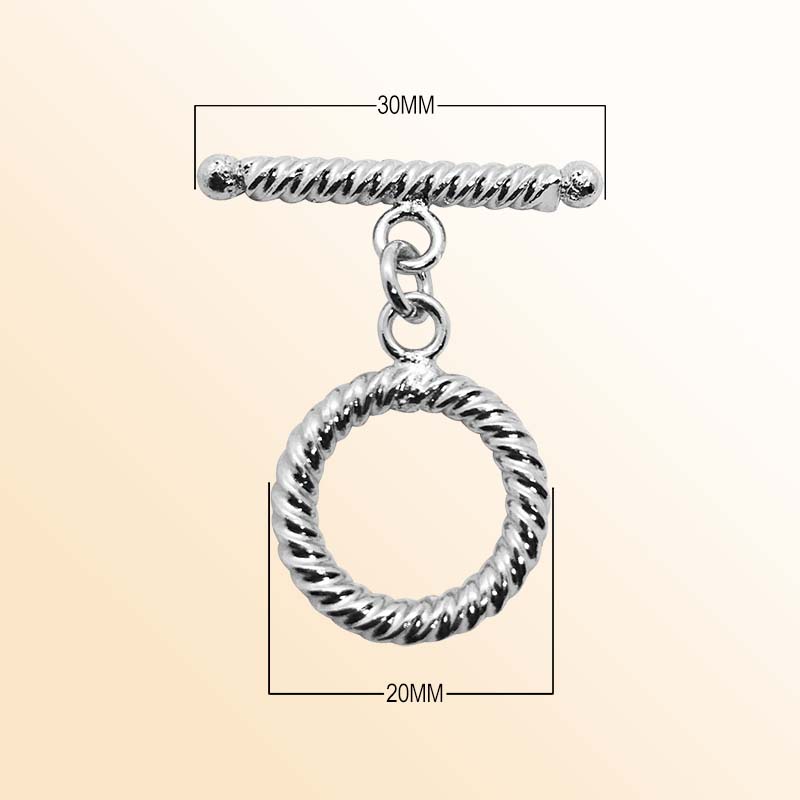 Handmade Silver Overlay rope toggle clasp for necklaces and bracelets, crafted in India