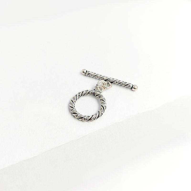Handmade Silver Overlay rope toggle clasp for necklaces and bracelets, crafted in India