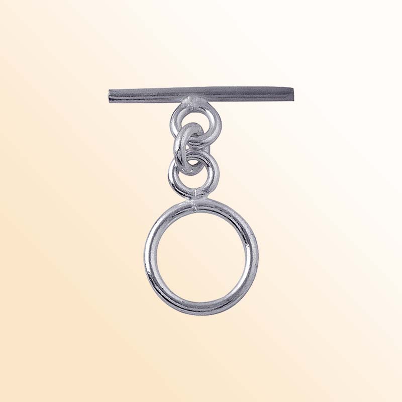 Handmade 925 Sterling Silver toggle clasp with polished ring and bar, elegant jewelry closure crafted in India