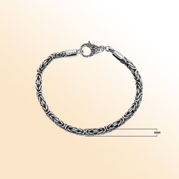 AB-1000-S-8MM-8" Sterling Silver Bracelet With Lobster Jewelry Bali Designs Inc 