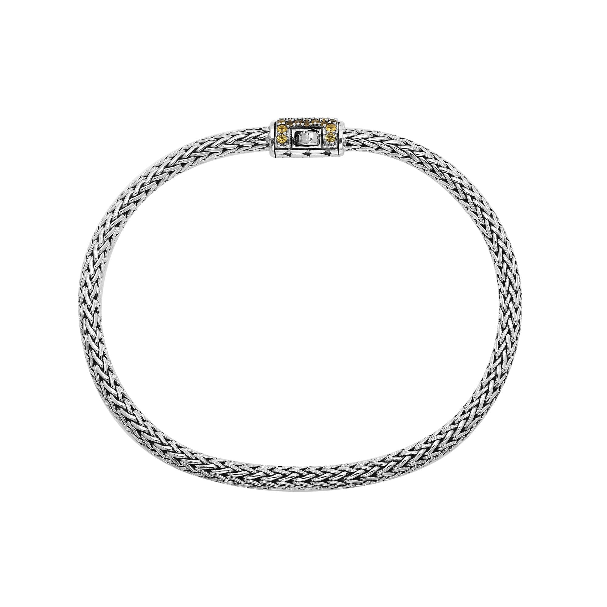 Handcrafted Sterling Silver Bali Bracelet 4X6 MM – Citrine Quartz