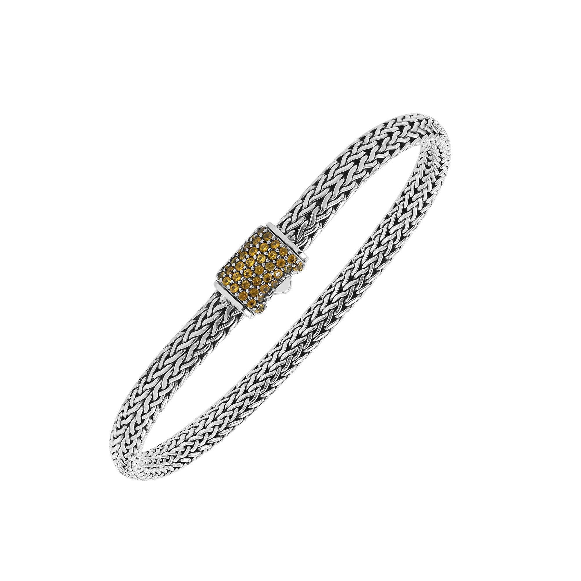 Handcrafted Sterling Silver Bali Bracelet 4X6 MM – Citrine Quartz