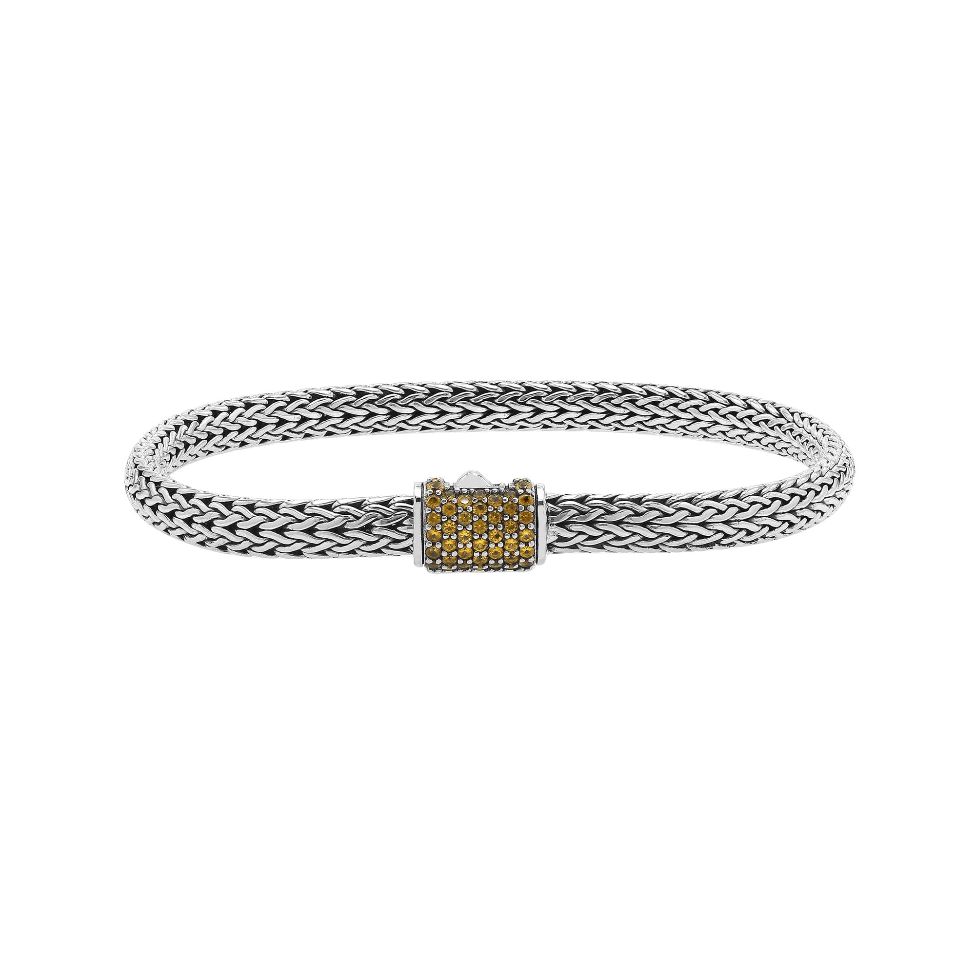 Handcrafted Sterling Silver Bali Bracelet 4X6 MM – Citrine Quartz