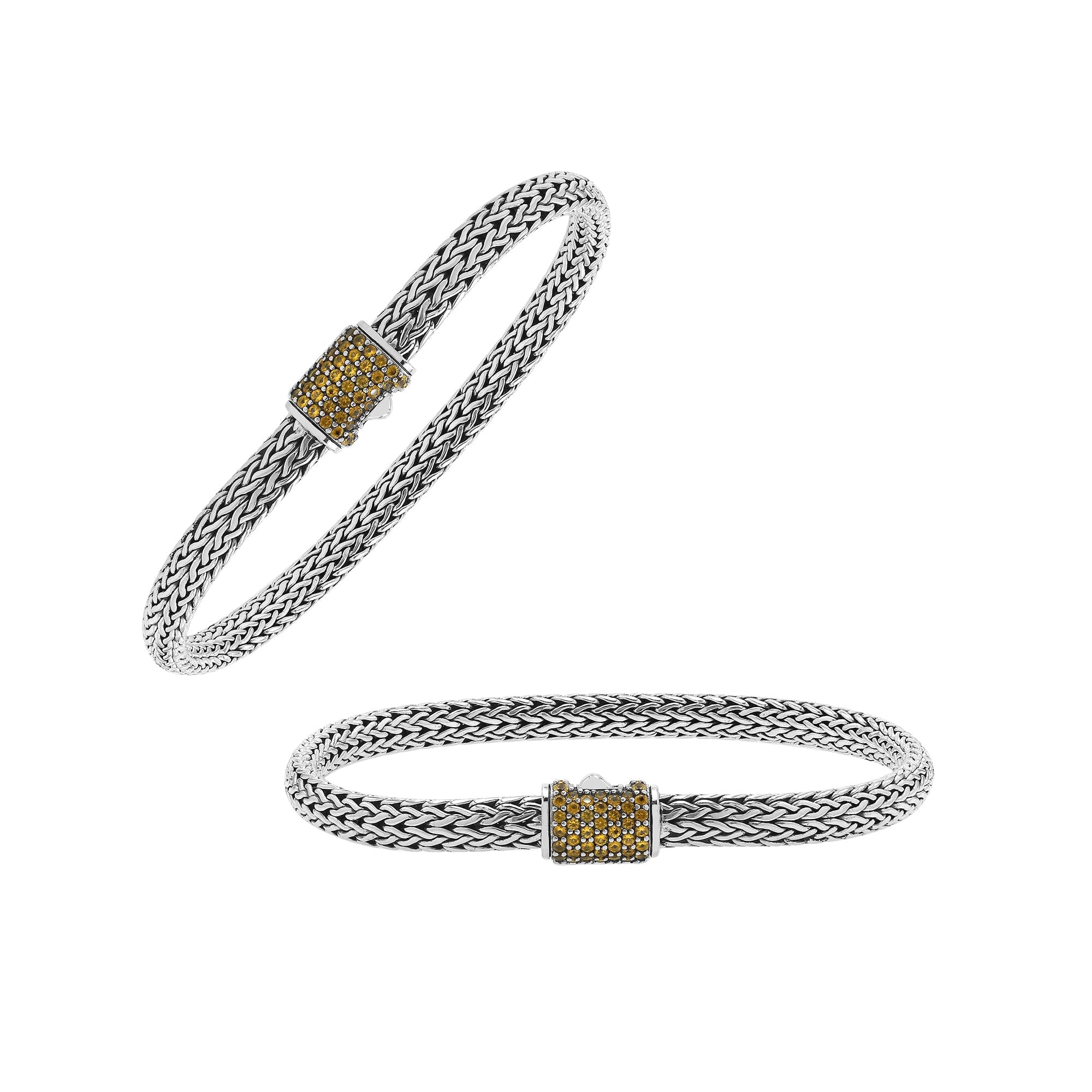 Handcrafted Sterling Silver Bali Bracelet 4X6 MM – Citrine Quartz