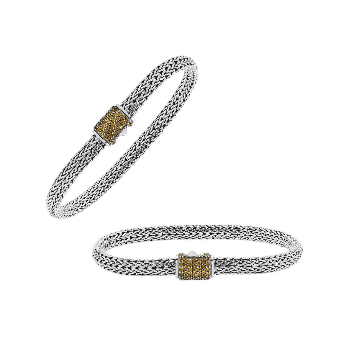 Handcrafted Sterling Silver Bali Bracelet 4X6 MM – Citrine Quartz