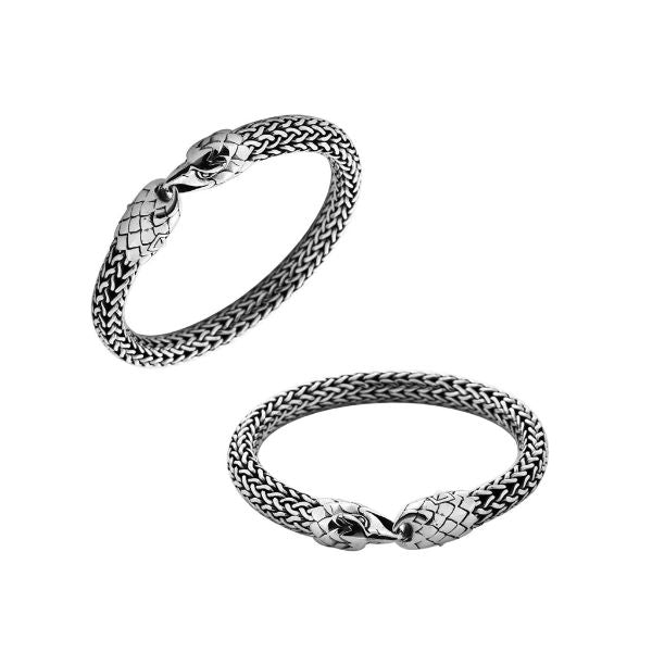 AB-1123-S-7" Sterling Silver Bracelet With Plain Silver Jewelry Bali Designs Inc 
