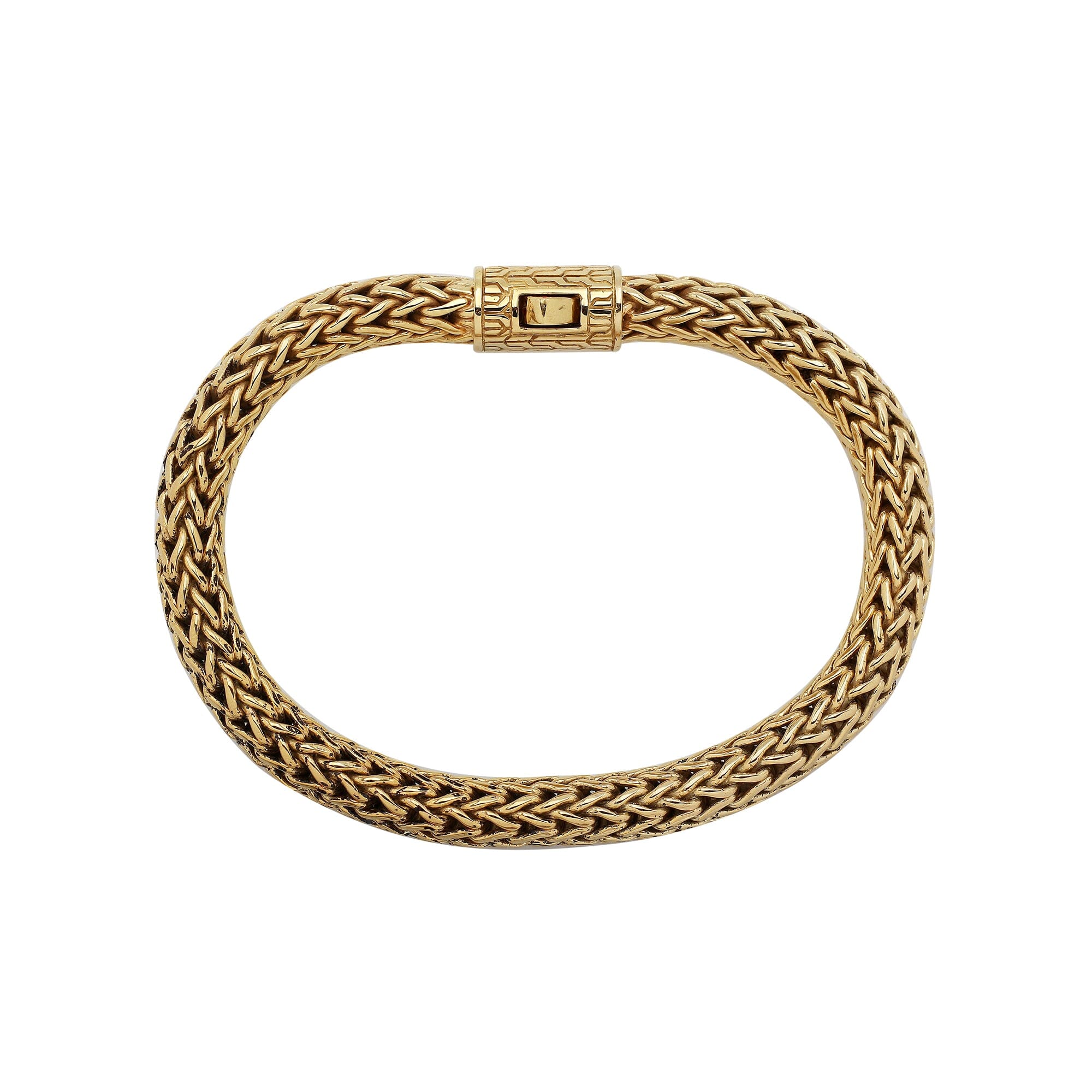 Braided 18K Solid Gold Bracelet With Push Lock