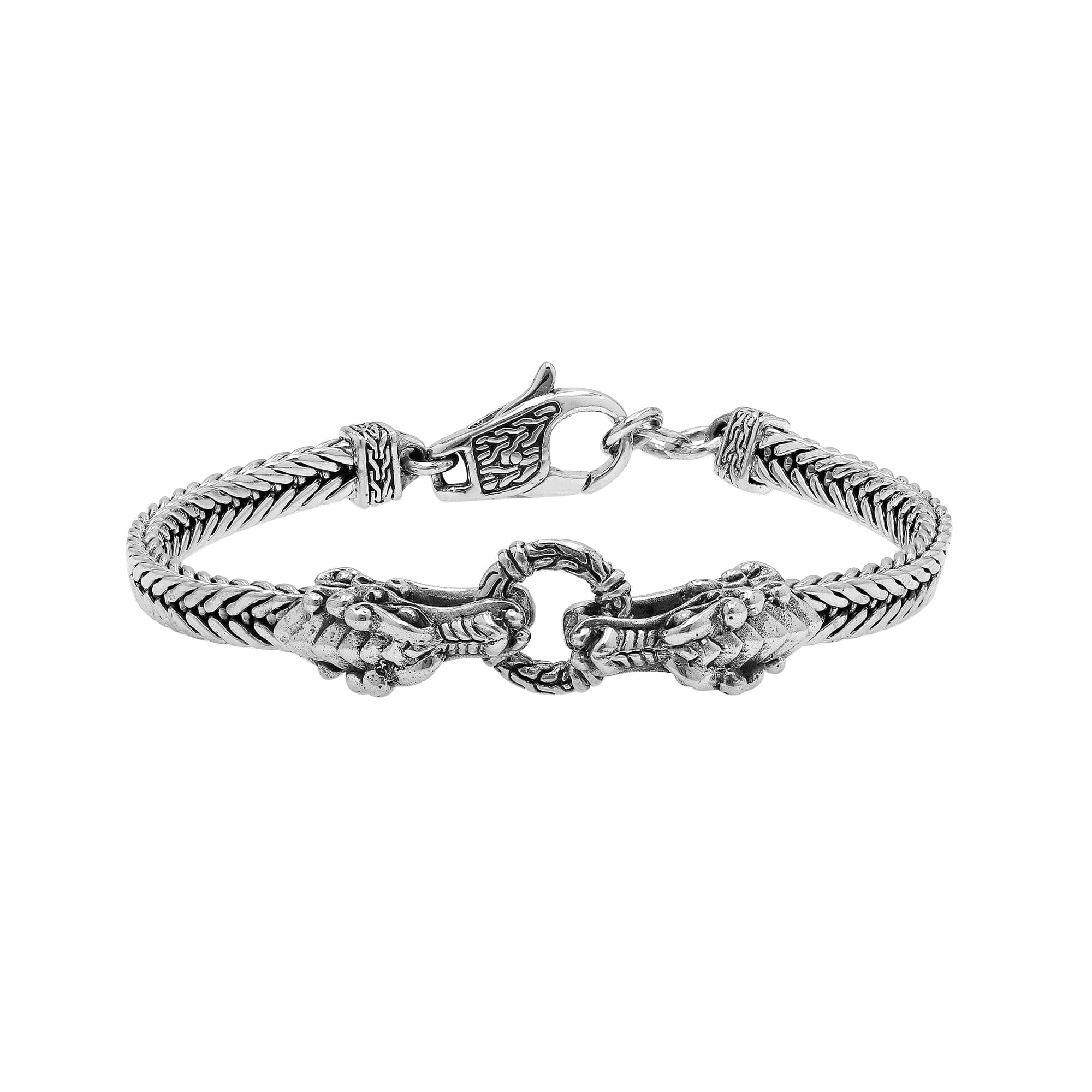 Balinese Dragon 925 Sterling Silver Bracelet With Lobster Lock For Men
