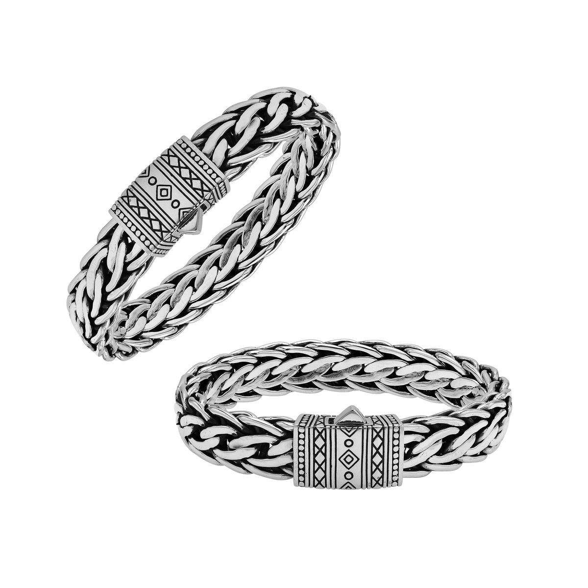 Balinese 925 Sterling Silver Bracelet With 5X12MM Chain And Push Clasp For Men